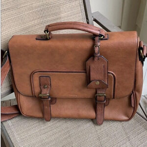 Aldo Messenger Brown Business Bag 14"x11.5" fits a 12-13in laptop